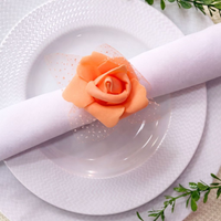 Kit com 4 Anel de Guardanapo Rosas Delicadas