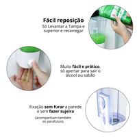 Dispenser Personalizado Para Detergente, Álcool em gel e Sabonete Líquido de Parede