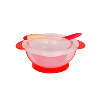 Kit Pote Infantil com Ventosa + Colher - Alimentação Segura e Pratica