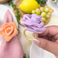 Kit com 4 Anel de Guardanapo Rosas Delicadas