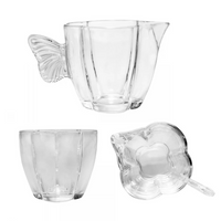 Leiteira em Vidro Cristal Com Alça em Formato de Borboleta 230ml