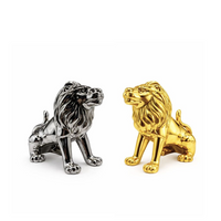 Enfeite Decorativo em Porcelana Leão Metalizado 13cm