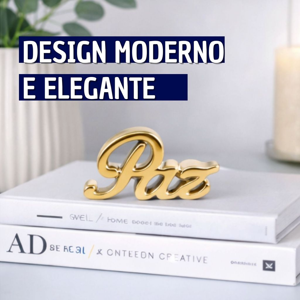 Enfeite Decorativo em Porcelana Palavra Paz