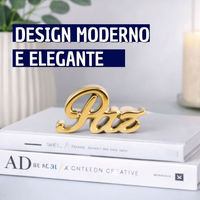 Enfeite Decorativo em Porcelana Palavra Paz