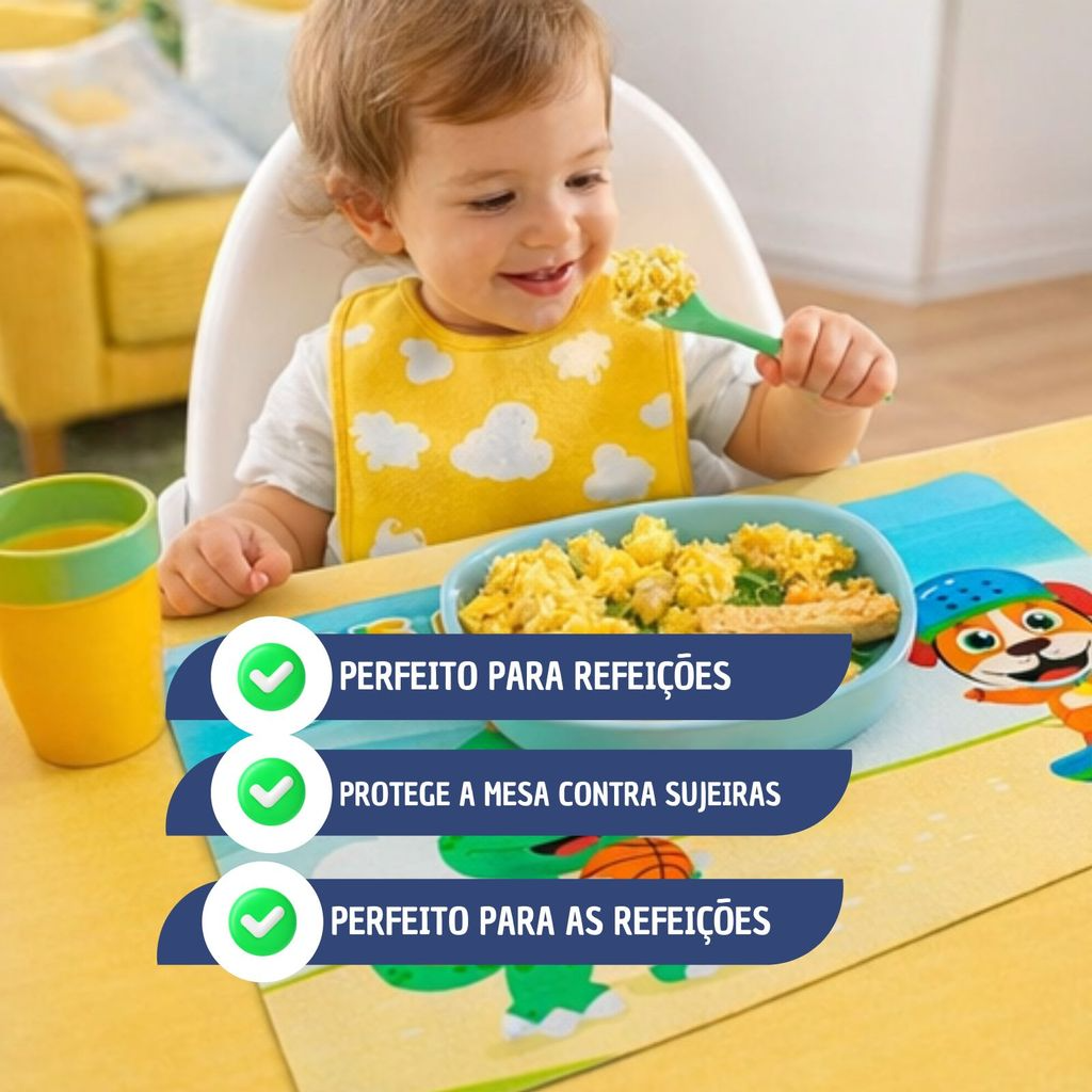 Kit 2 Jogos americano Infantil Para Refeições