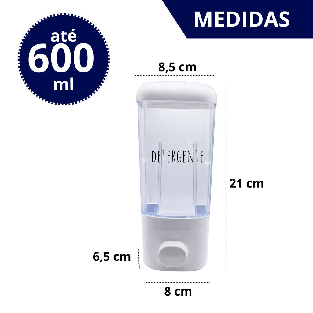 Dispenser Personalizado Para Detergente, Álcool em gel e Sabonete Líquido de Parede