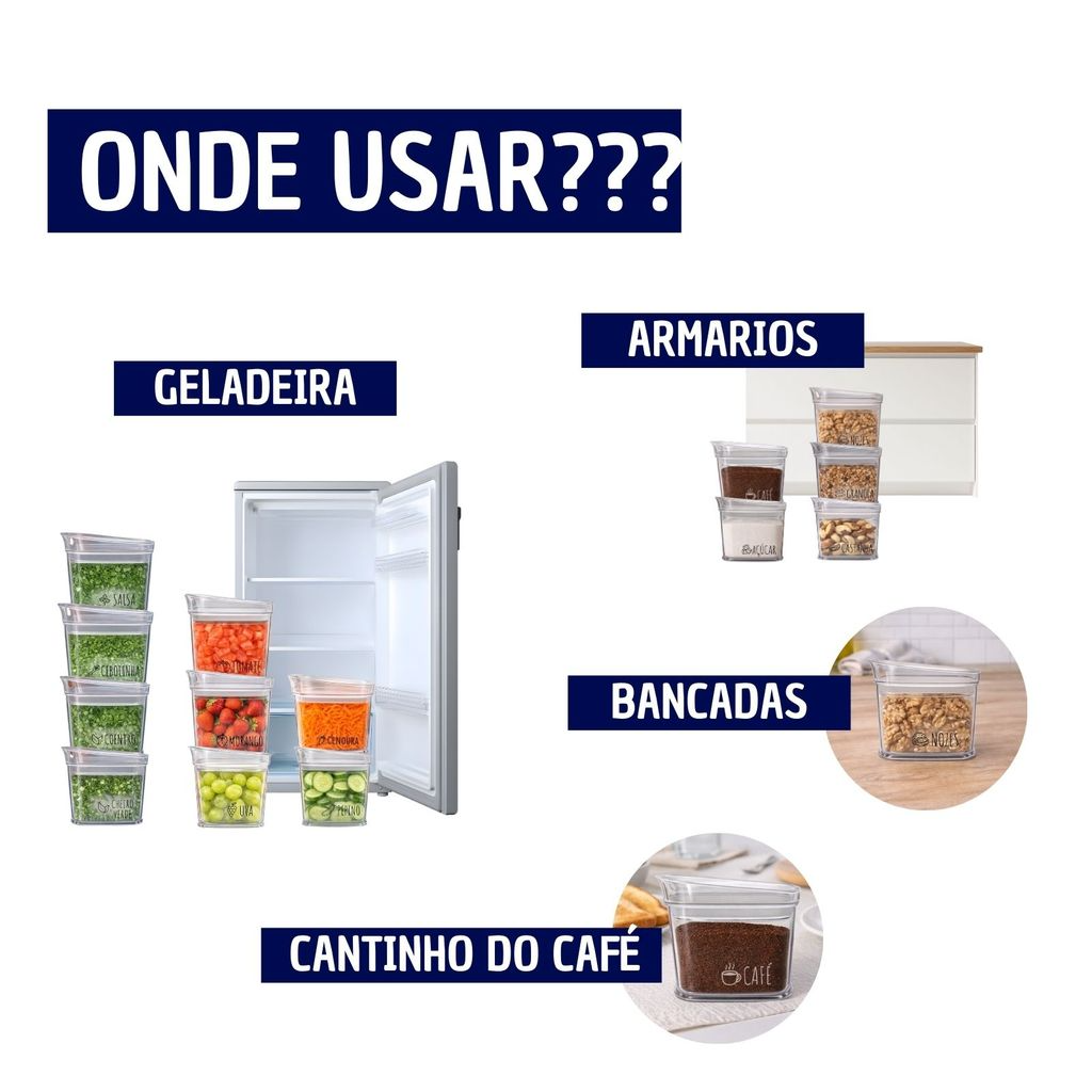 Pote Multiuso Hermetico Organizadores Porta Mantimentos 600 ml