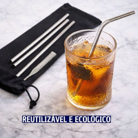 Kit 4 canudos em Metal Reutilizáveis – Sustentável, Durável e Fácil de Limpar