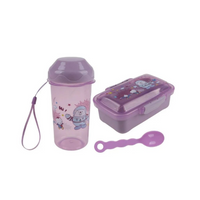 Kit Lanche Infantil Com Garrafa, Marmita e Colher