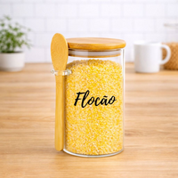 Pote Personalizado Hermético em Bambu 750ml Com Colher