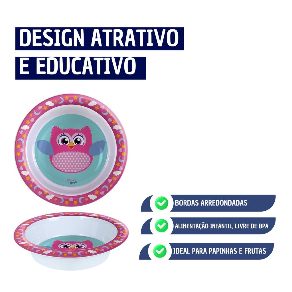 Tigela Infantil Antiderrapante Personagens – Prato Fundo para Crianças