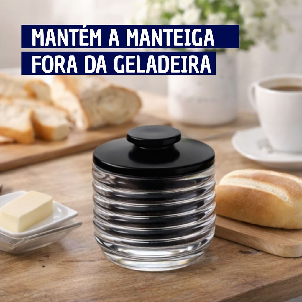 Manteigueira Francesa de Vidro Colmeia com Tampa Colorida