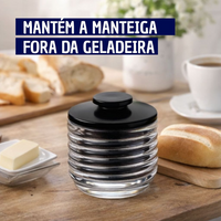 Manteigueira Francesa de Vidro Colmeia com Tampa Colorida