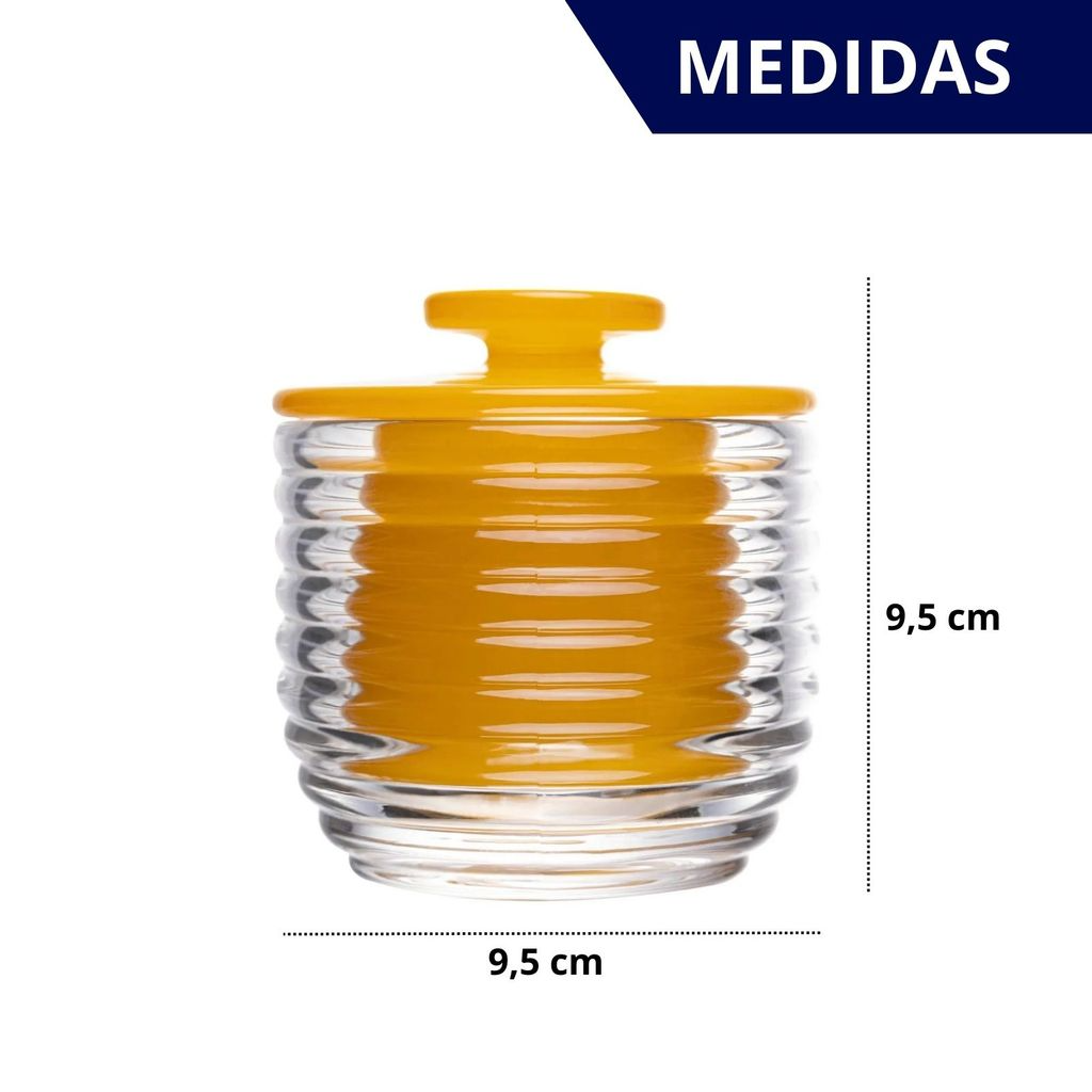 Manteigueira Francesa de Vidro Colmeia com Tampa Colorida