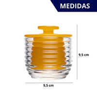 Manteigueira Francesa de Vidro Colmeia com Tampa Colorida