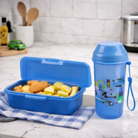 Kit Lanche Infantil Com Garrafa, Marmita e Colher
