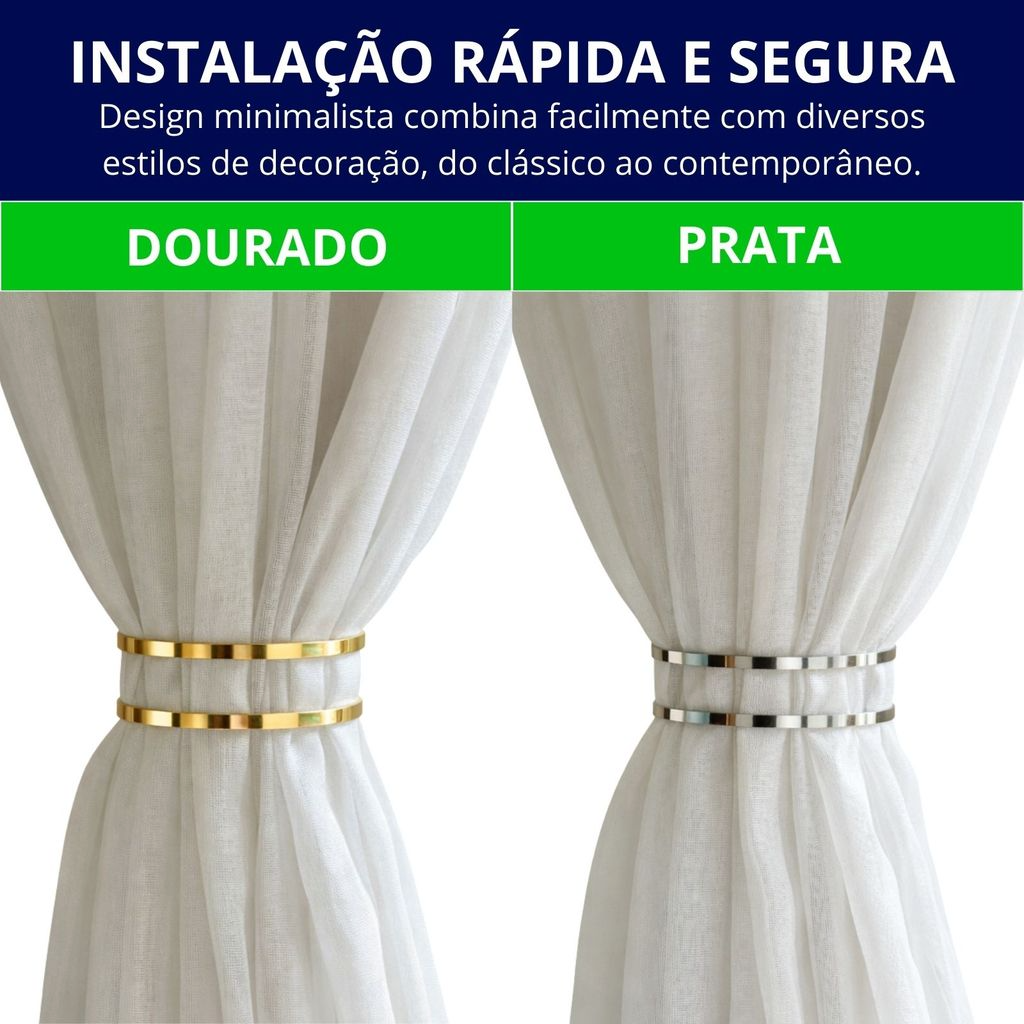 Kit 02 Prendedores de cortina decorativo Refinado Duplo