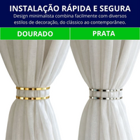 Kit 02 Prendedores de cortina decorativo Refinado Duplo
