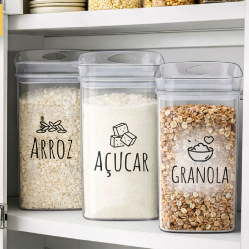 Pote Hermético Organizador Transparente para Cozinha