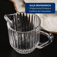 Leiteira de Vidro Classico Com Relevo Vertical 220ml