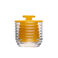 Manteigueira Francesa de Vidro Colmeia com Tampa Colorida