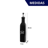 Kit Vinagre e Azeite Minimalista Preto e Branco Com Dosador em Aço 300ml