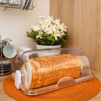 Porta Pão Transparente Com Tampa Retrátil Personalizado