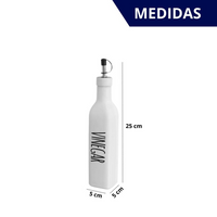 Kit Vinagre e Azeite Minimalista Preto e Branco Com Dosador em Aço 300ml