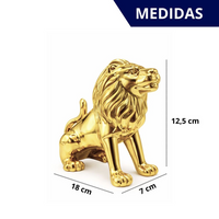 Enfeite Decorativo em Porcelana Leão Metalizado 13cm