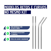 Kit 4 canudos em Metal Reutilizáveis – Sustentável, Durável e Fácil de Limpar