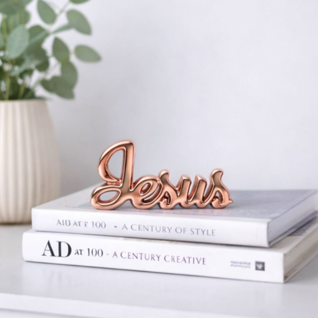 Enfeite Decorativo em Porcelana Palavra Jesus