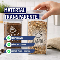 Pote Hermético Organizador Transparente para Cozinha