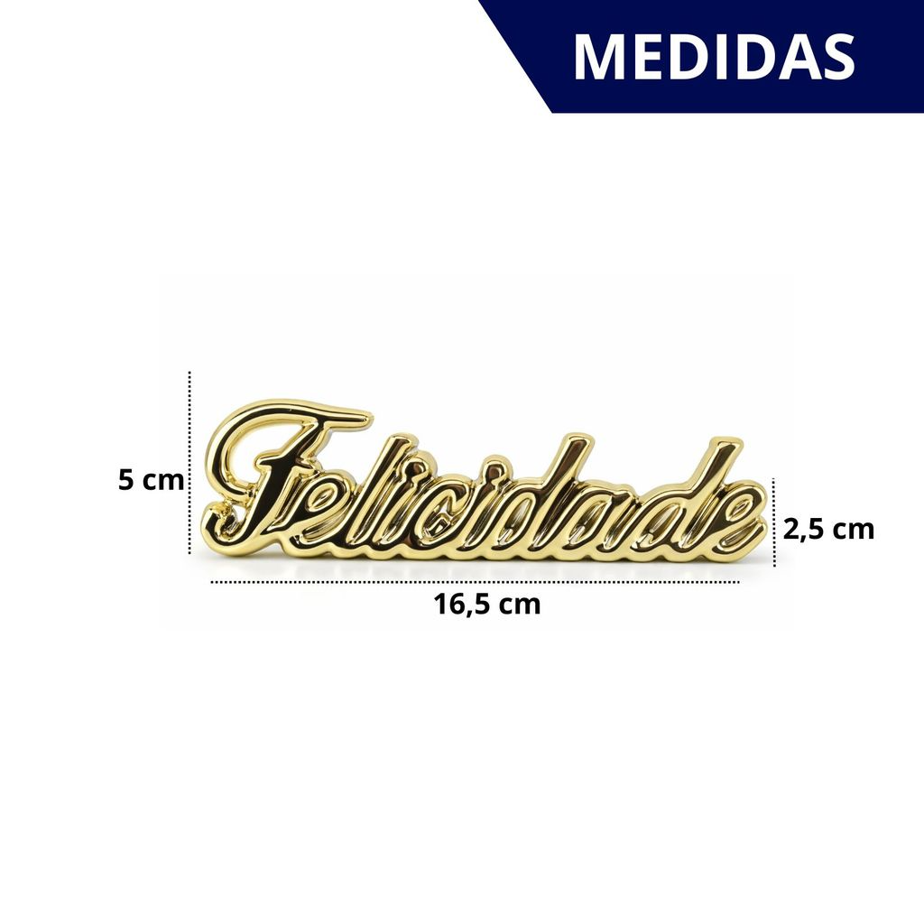 Enfeite Decorativo em Porcelana Palavra Felicidade
