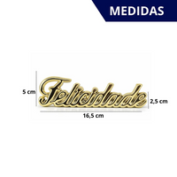 Enfeite Decorativo em Porcelana Palavra Felicidade