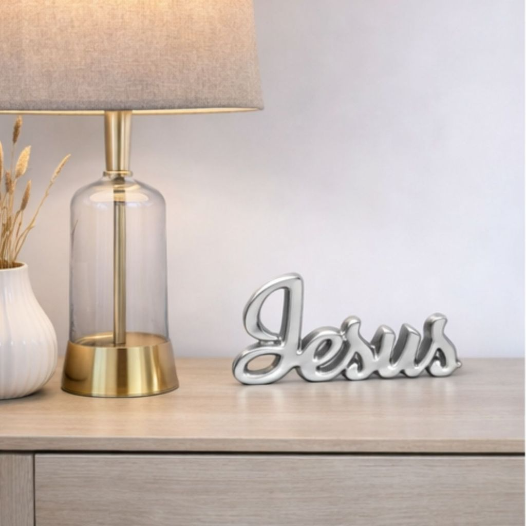 Enfeite Decorativo em Porcelana Palavra Jesus