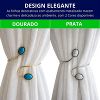 Kit 02 Prendedores de cortina decorativo Mármore Simples