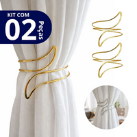 Kit 02 Prendedores de Cortina Acabamento Refinado Premium