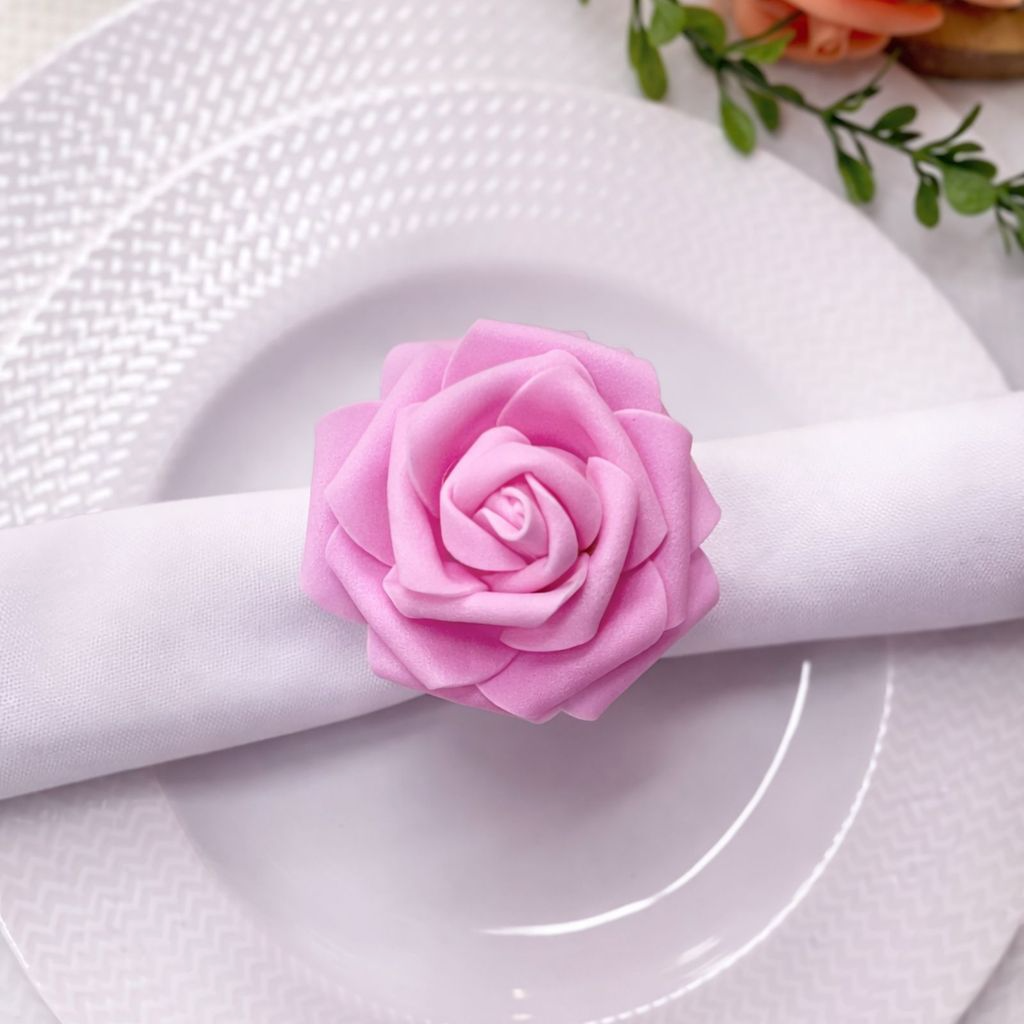 Kit com 4 Anel de Guardanapo Rosas Delicadas