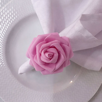 Kit com 4 Anel de Guardanapo Rosas Delicadas