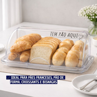 Porta Pão Transparente Com Tampa Retrátil Personalizado