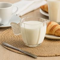 Leiteira em Vidro Cristal Com Alça em Formato de Borboleta 230ml