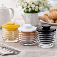 Manteigueira Francesa de Vidro Colmeia com Tampa Colorida