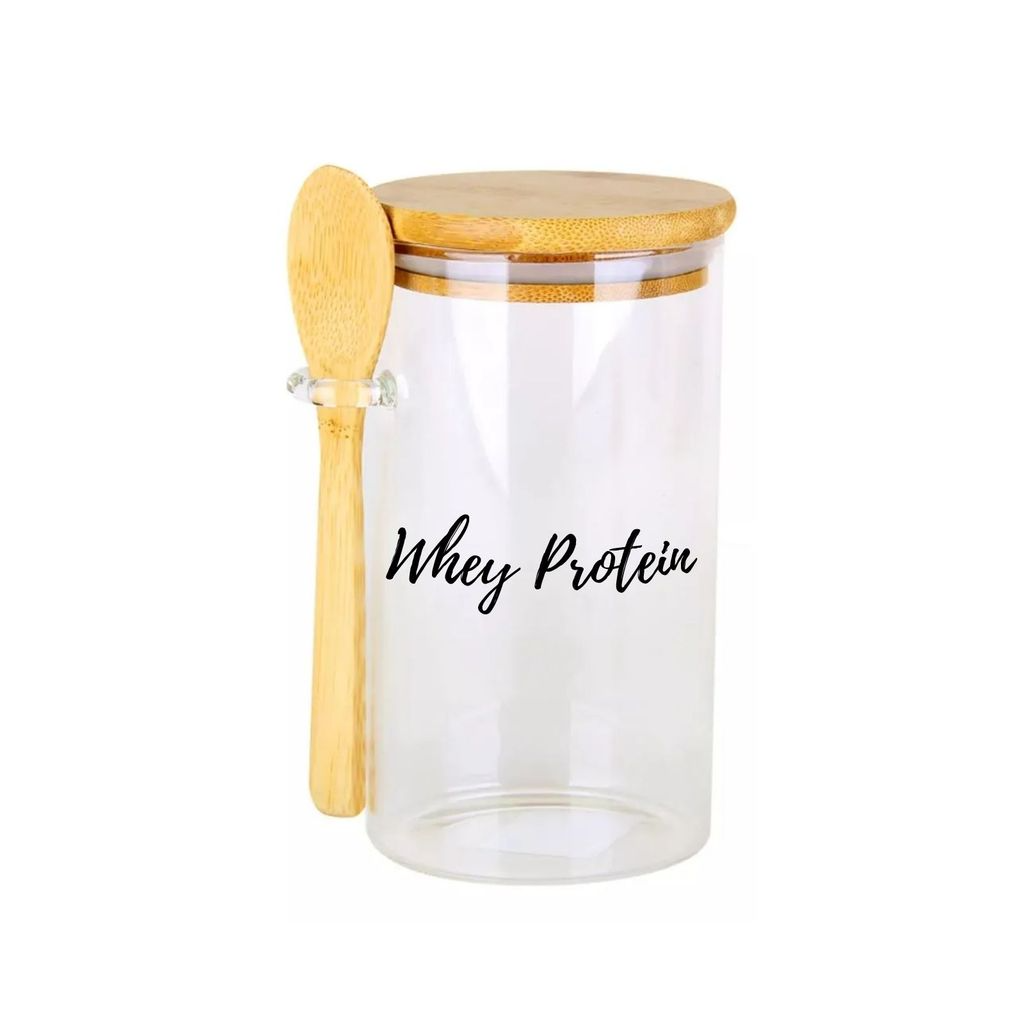 Pote Personalizado Hermético em Bambu 750ml Com Colher