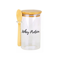 Pote Personalizado Hermético em Bambu 750ml Com Colher