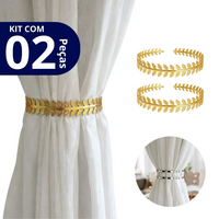 Kit 02 Prendedores de cortina decorativo Folhagem Grega