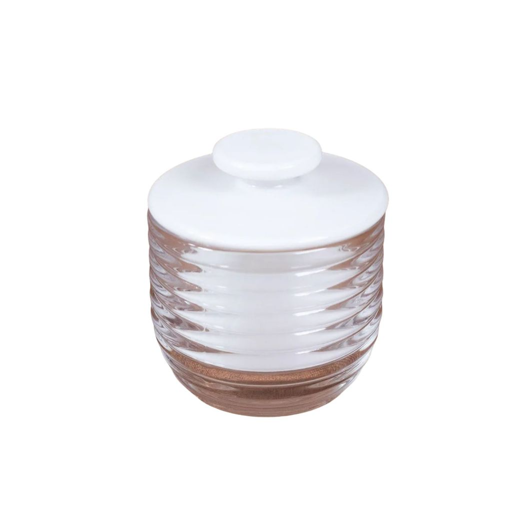 Manteigueira Francesa de Vidro Colmeia com Tampa Colorida