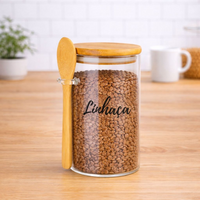 Pote Personalizado Hermético em Bambu 750ml Com Colher