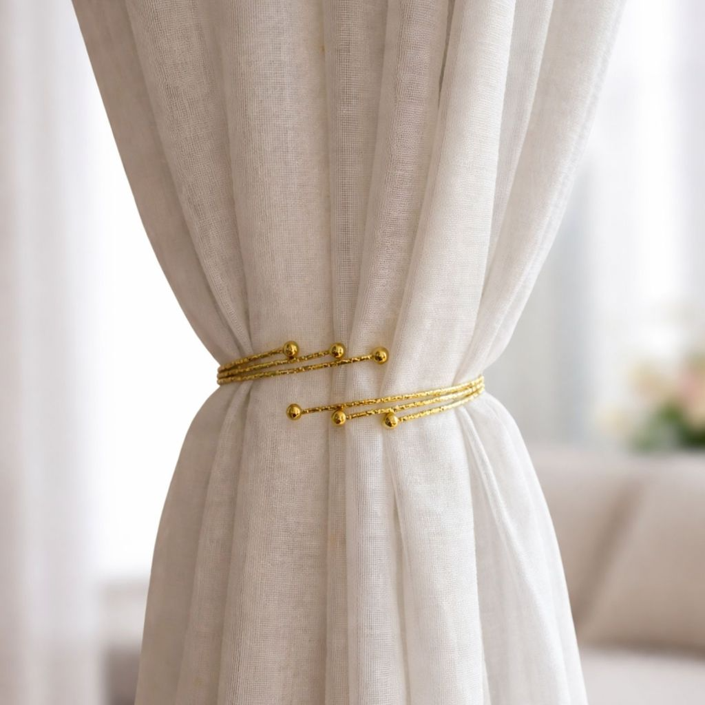 Kit 02 Prendedores de Cortina de Aço Sofisticado e Discreto