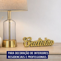 Enfeite Decorativo em Porcelana Palavra Gratidão