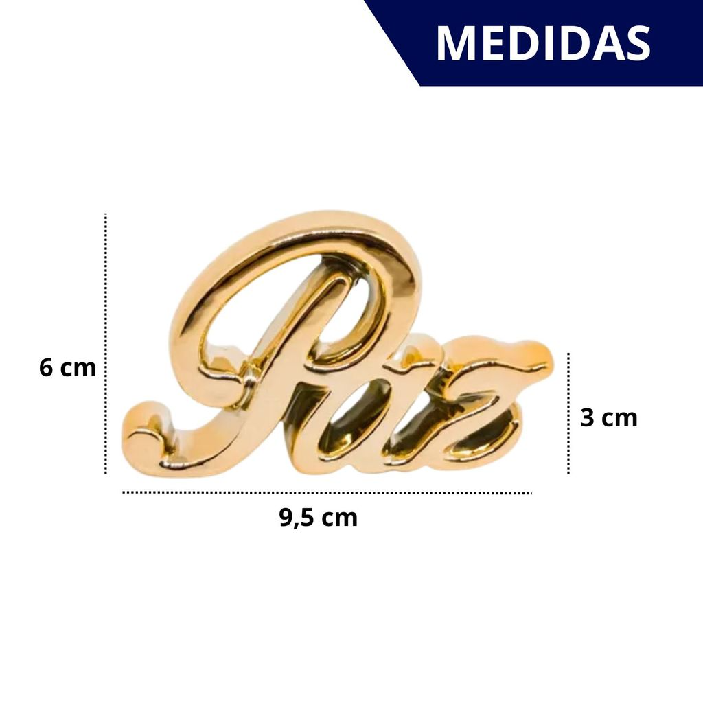 Enfeite Decorativo em Porcelana Palavra Paz